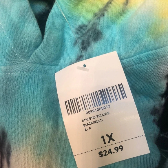 NWT FOREVER21+ TIE DYE CROPPED HOODIE - Picture 2 of 2